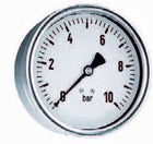 Manometer kunststof 63mm droog oa 0 - 10