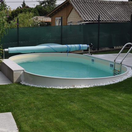 Happy Pool metalen zwembad Grijs ovaal 900 cm x 500 cm x 135 cm