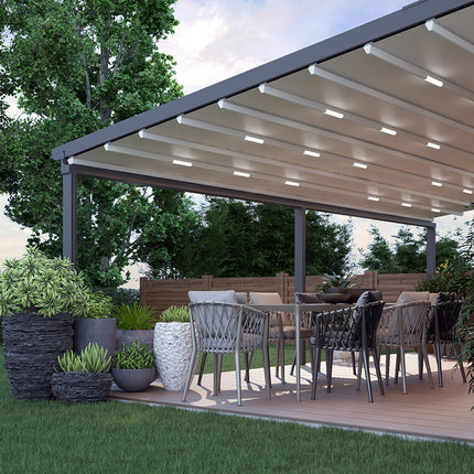 Toldo Verdeca 600 x 300 cm Antracita/LED blanco