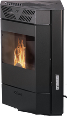 Qlima Pelletkachel Isotta 94 S-Line 9,84 kW – Hoekmodel, Zwart