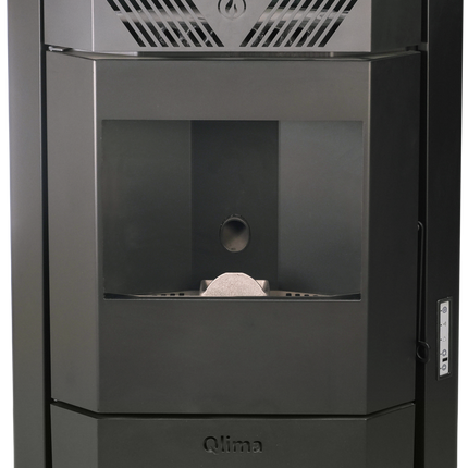Qlima Pelletkachel Isotta 94 S-Line 9,84 kW – Hoekmodel, Zwart