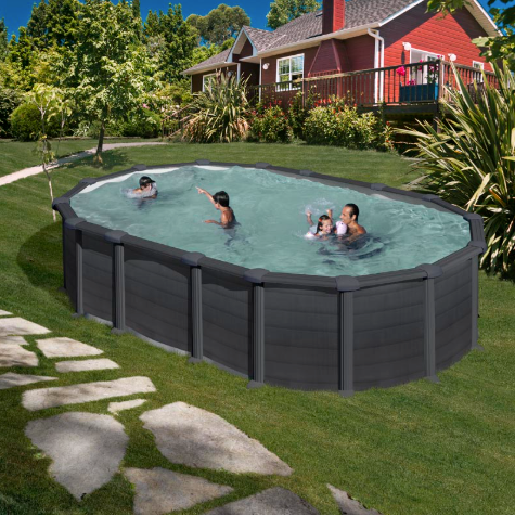 Gre Capri Ovaler Stahlpool 610 cm x 375 cm x 132 cm