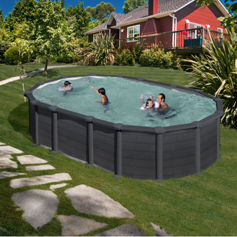 Piscina ovalada de acero Gre Capri de 610 cm x 375 cm x 132 cm