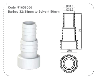 Hose Connector Ø32/38 mm