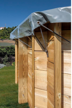 Winterafdekking voor houten zwembad Grenade – 476 x 376 cm
