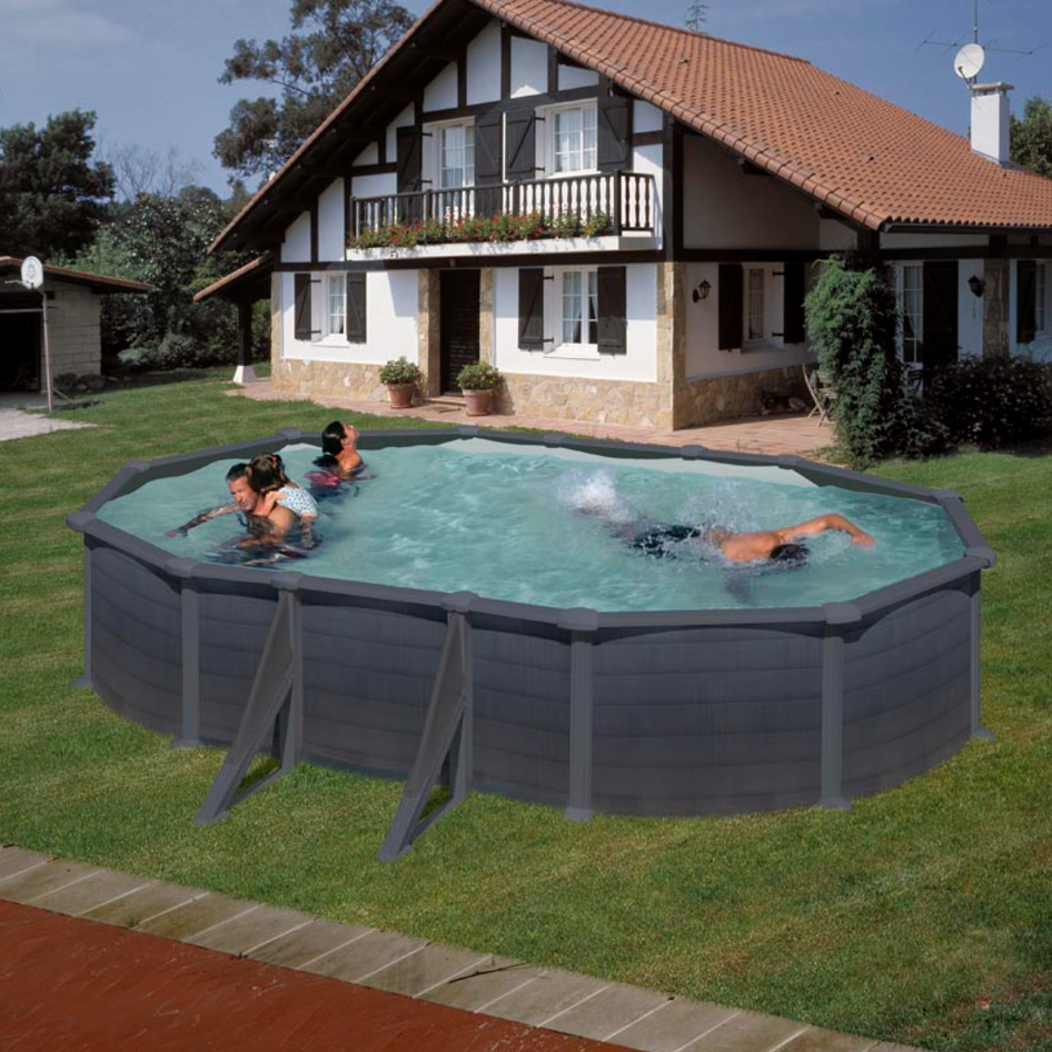 Piscine ovale en acier Gre Granada 610 cm x 375 cm x 132 cm