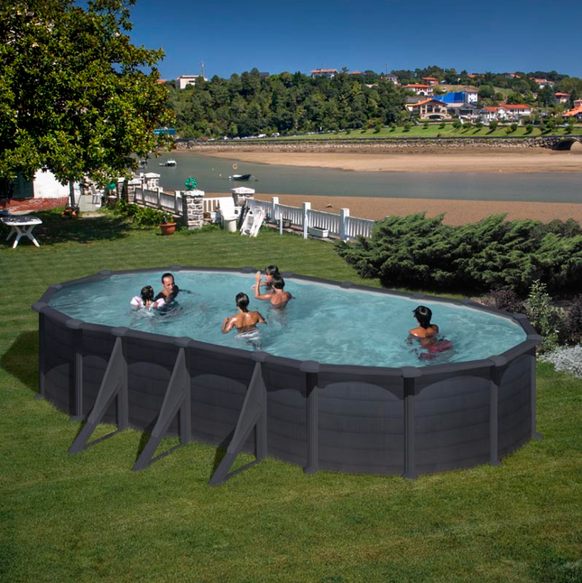 Piscina Gre Granada ovale in acciaio 730 cm x 375 cm x 132 cm