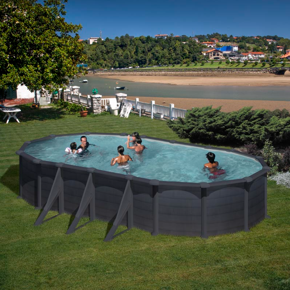 Piscine ovale en acier Gre Granada 730 cm x 375 cm x 132 cm