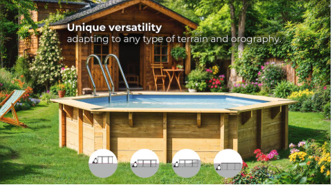Gre Holzpool Safran 2 oval 620 cm x 395 cm x 136 cm