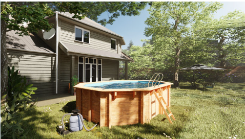 Gre Holzpool Safran 2 oval 620 cm x 395 cm x 136 cm