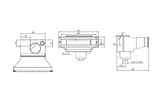 Rvs Hoogwater Skimmer - 500 mm