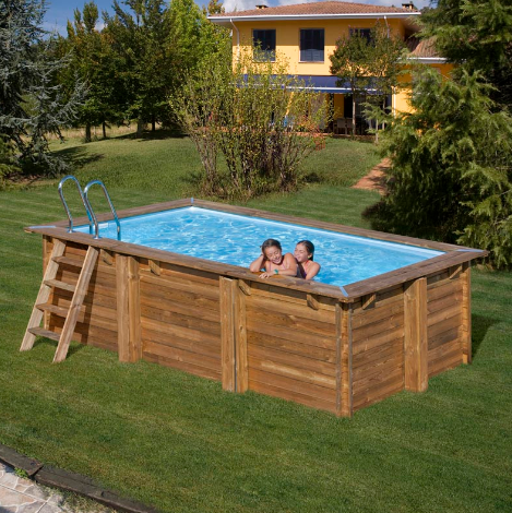 Gre Houten zwembad Marbella 2 – 420 cm x 270 cm x ↕117 cm
