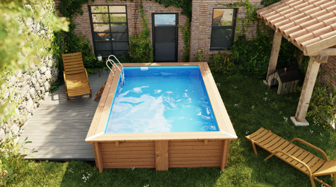 Gre Piscina de madera Marbella 2 – 420 cm x 270 cm x ↕117 cm 