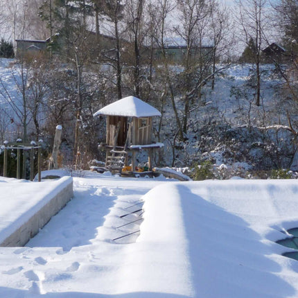 Bâche de sécurité hivernale verte pour piscine ovale 859 cm x 420 cm