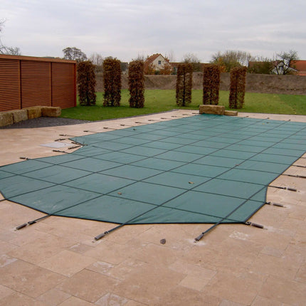 Copertura invernale di sicurezza Verde per una piscina rettangolare 1000 cm x 350 cm