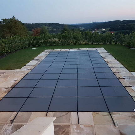 Veiligheid Winterzeil Grijs voor een Rechthoek zwembad 600 cm x 400 cm