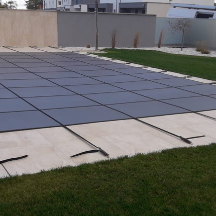 Cobertor de Seguridad de Invierno Gris para Piscina Rectángulo 400 cm x 250 cm