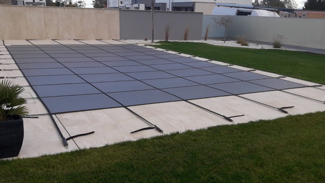 Cobertor de Seguridad de Invierno Gris para Piscina Rectángulo 400 cm x 250 cm