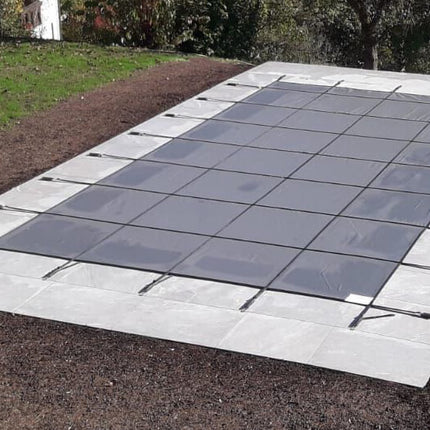 Cobertor de Seguridad de Invierno Gris para Piscina Rectángulo 400 cm x 250 cm