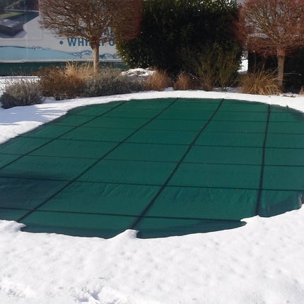 Cobertor de seguridad de invierno Verde para piscina ovalada 486 cm x 250 cm