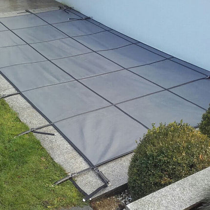 Cobertor de Seguridad de Invierno Gris para Piscina Rectángulo 400 cm x 250 cm