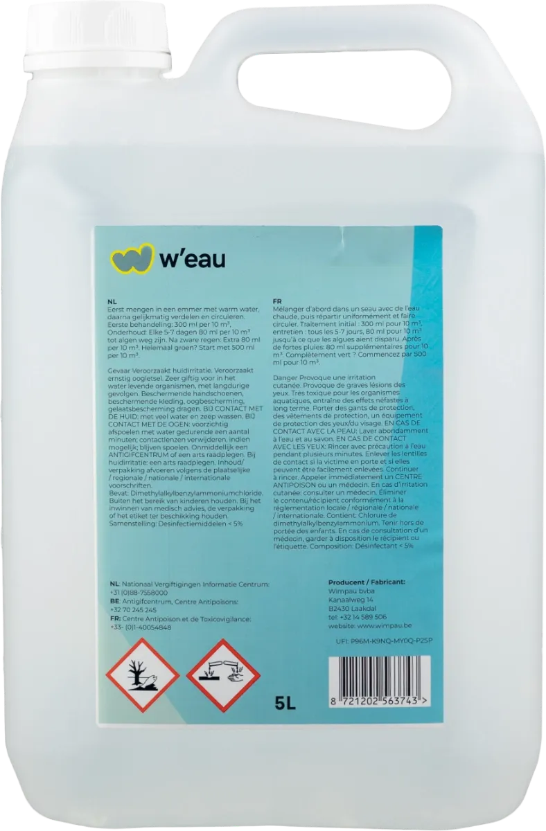 W'eau Anti-Alg 5 Liter – Professionele Algenbestrijder