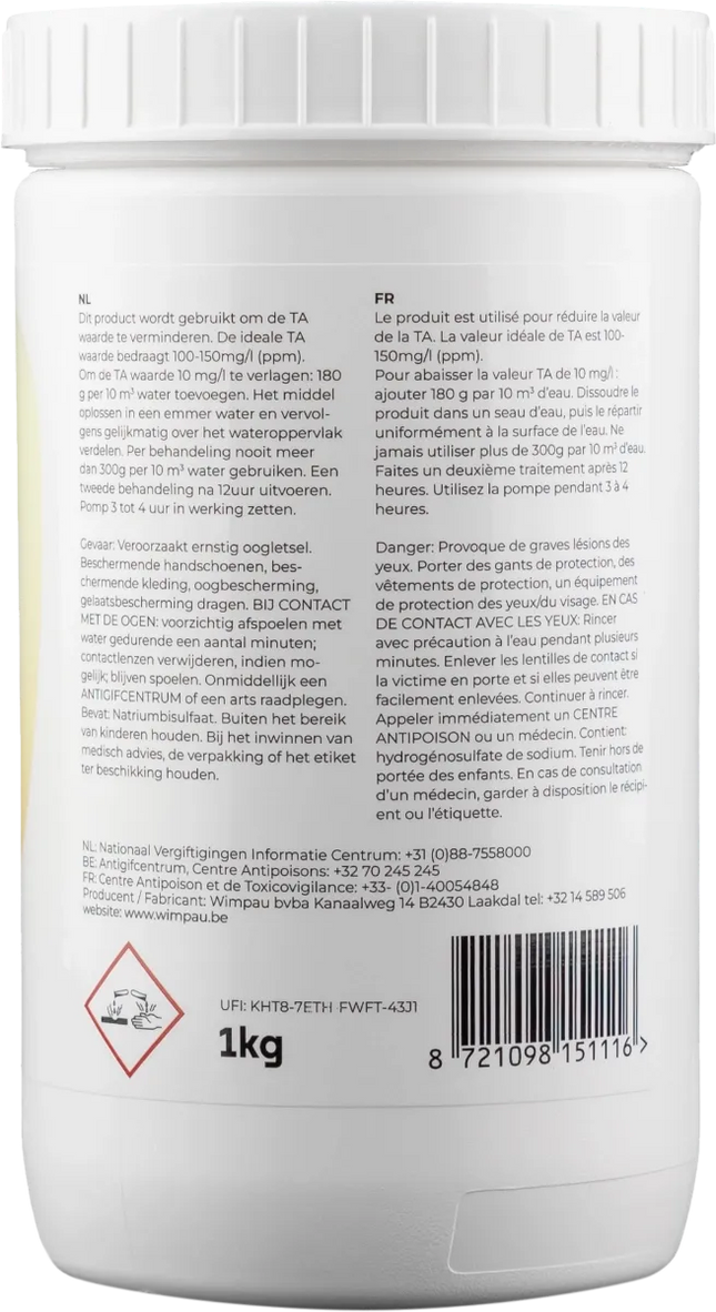 W'eau TA- Alcalinité - 1 kg