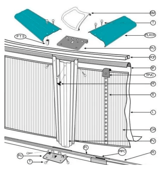 Afdekpanelen Gre Kea 350 (grafiet grijs) - Azzura Pool