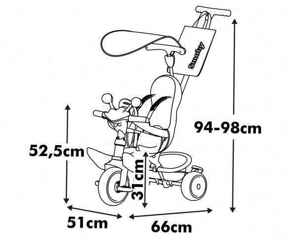 Baby Driver Roze Driewieler – 3-in-1 Evoluerende Driewieler - Azzura Pool