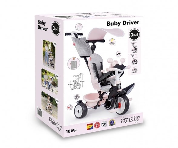 Baby Driver Roze Driewieler – 3-in-1 Evoluerende Driewieler - Azzura Pool