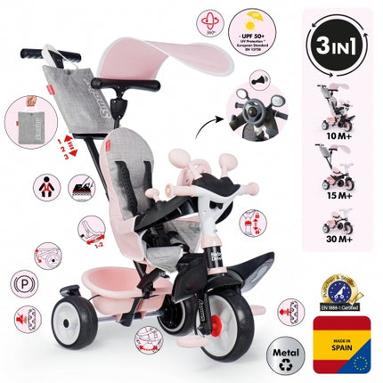 Baby Driver Roze Driewieler – 3-in-1 Evoluerende Driewieler