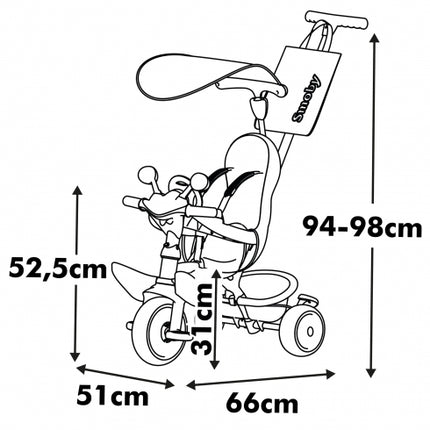 Triciclo rosa Baby Driver: triciclo evolutivo 3 en 1