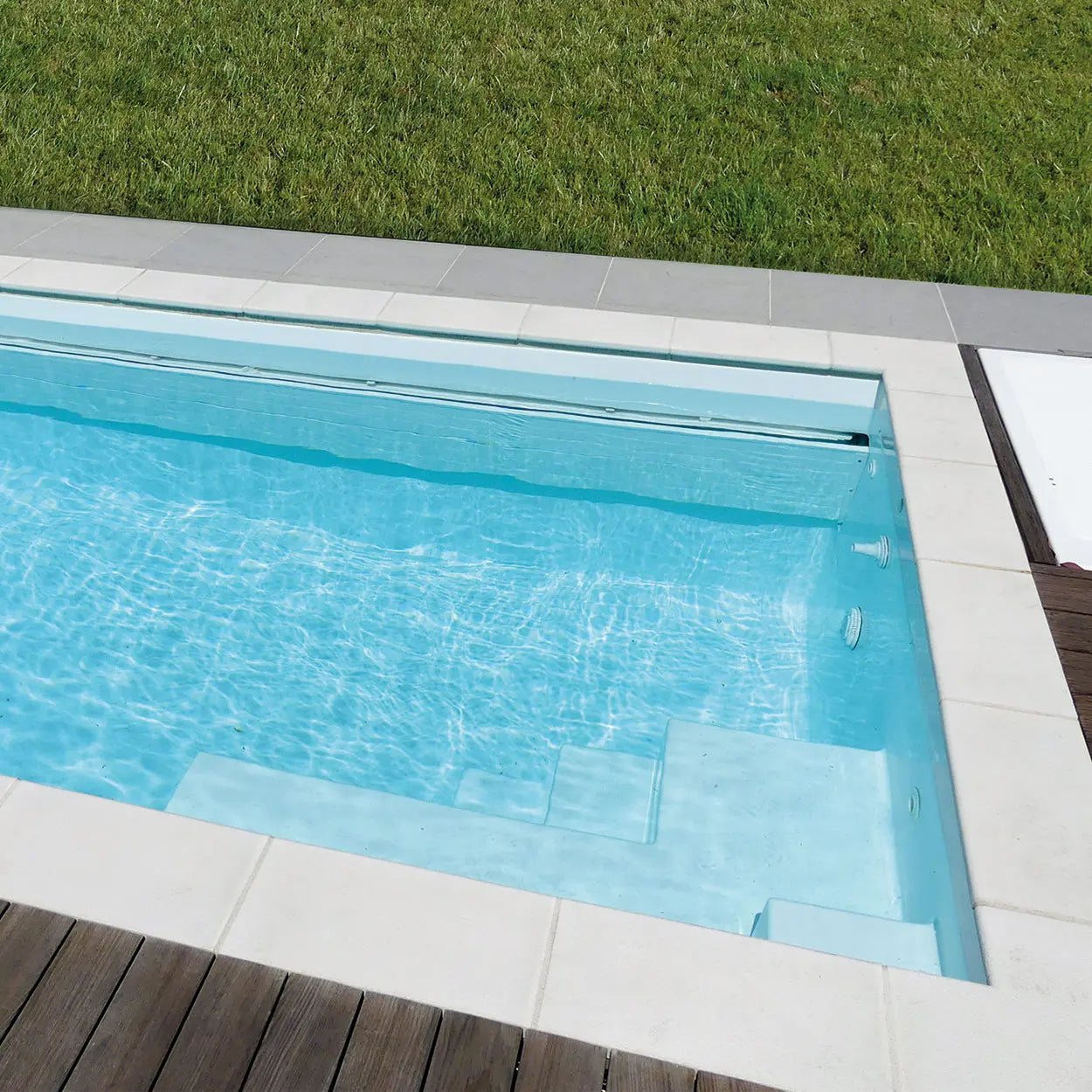 Baie Lava Grijs Polyester zwembad - 430 cm x 230 cm x 150 cm - Azzura Pool