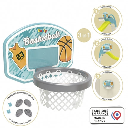 Panier de basket Smoby - 3-en-1 pour toboggans