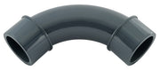 Bocht 90° PVC-U 50 mm lijmmof 16bar grijs
