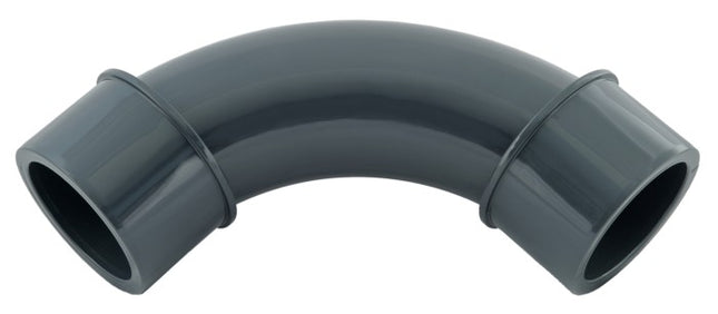 Coude 90° PVC-U 50 mm douille à coller 16bar gris