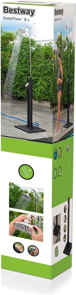 Bestway Buitendouche Solar Flow 8 L zwart - Azzura Pool