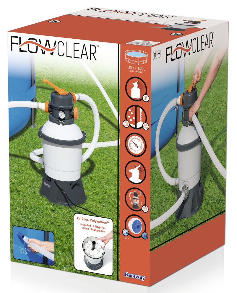 Bestway Flowclear zandfilterpomp - 3 m³/u - Azzura Pool