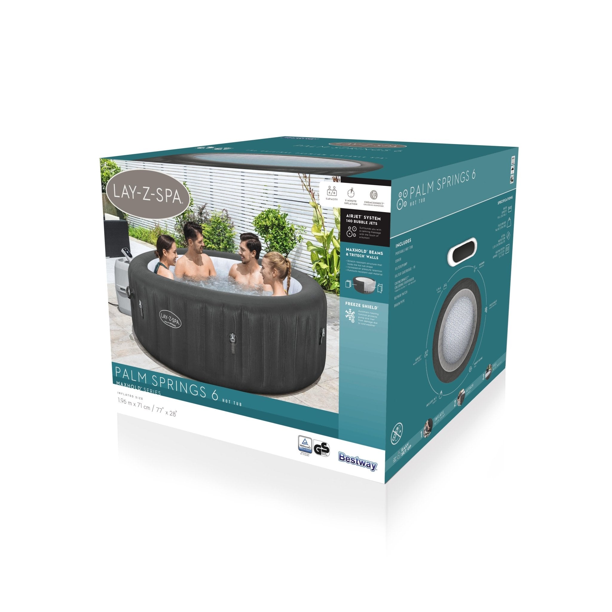 Bestway Lay-Z-Spa Palm AirJet, 6 persoons - Azzura Pool