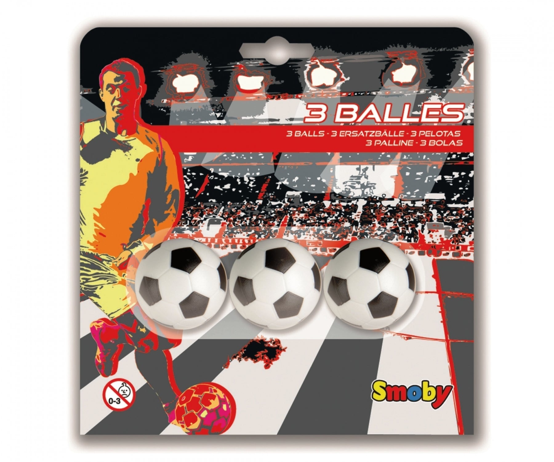 Blister 3 Plastic Tafelvoetbalballen – Ø34 mm - Azzura Pool