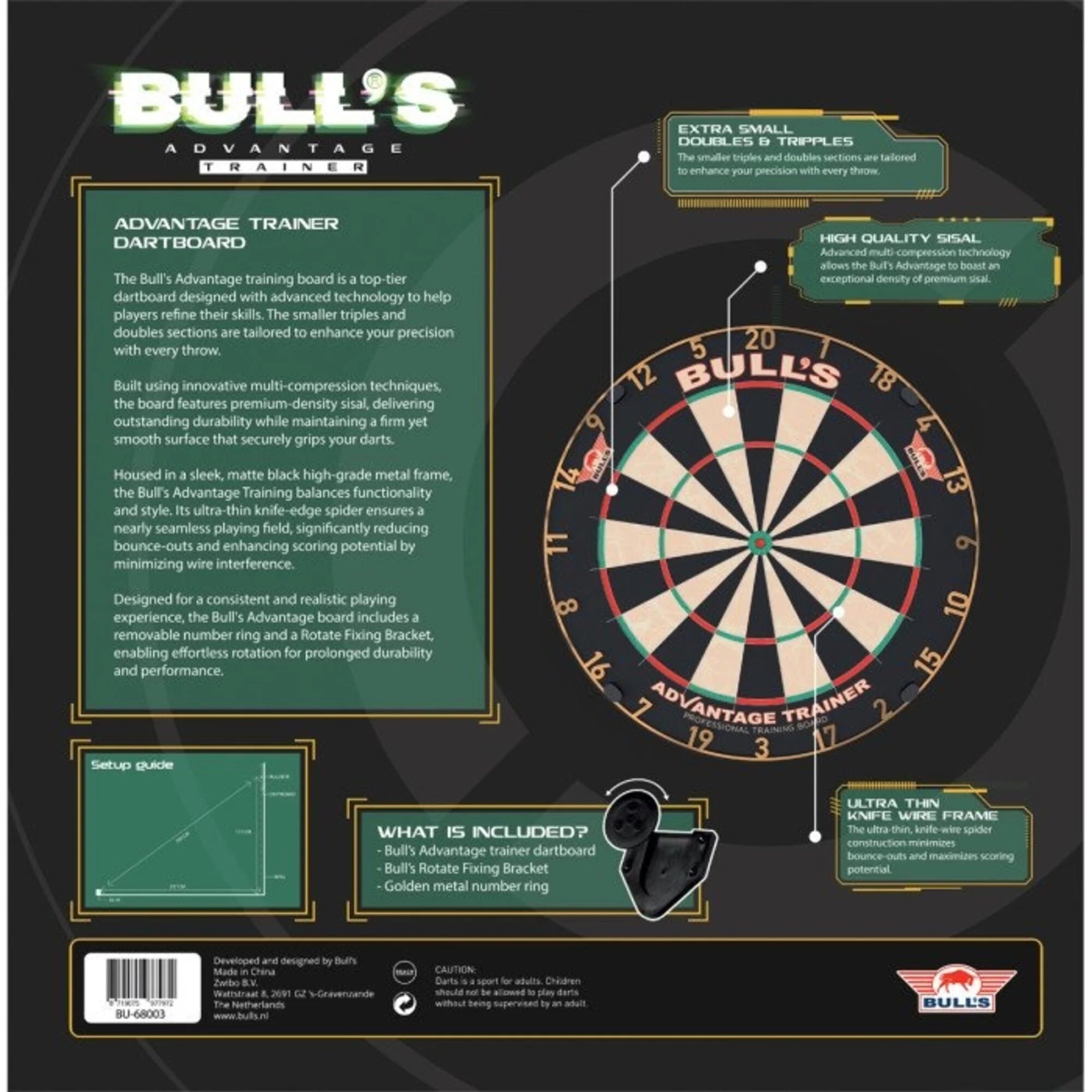 Bull's Advantage Trainer - Cible de fléchettes professionnelle