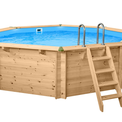 Interline Java Holzschwimmbecken rund Ø530 x 136 cm Komplettpaket 