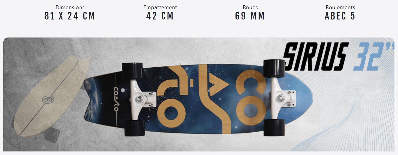 Coasto Sirius 32" Surfskate - Azzura Pool