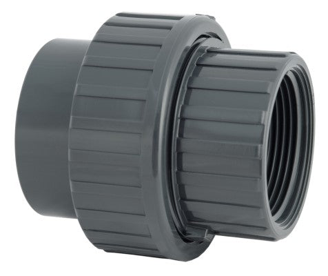 PVC 3/3 Kupplung 50mm Klebeanschluss x Innengewinde 1 1/2"