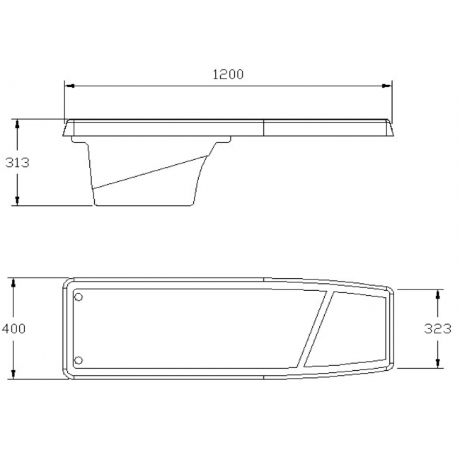 Dynamic 1200 Flexibele duikplank - Wit - Azzura Pool