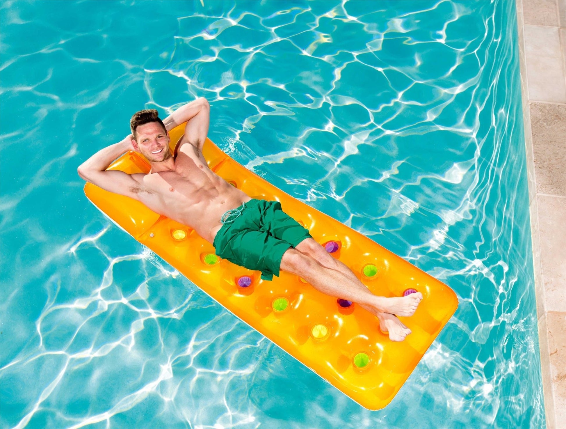 Fashion Luchtmatras 188cm x 71cm - Oranje - Azzura Pool