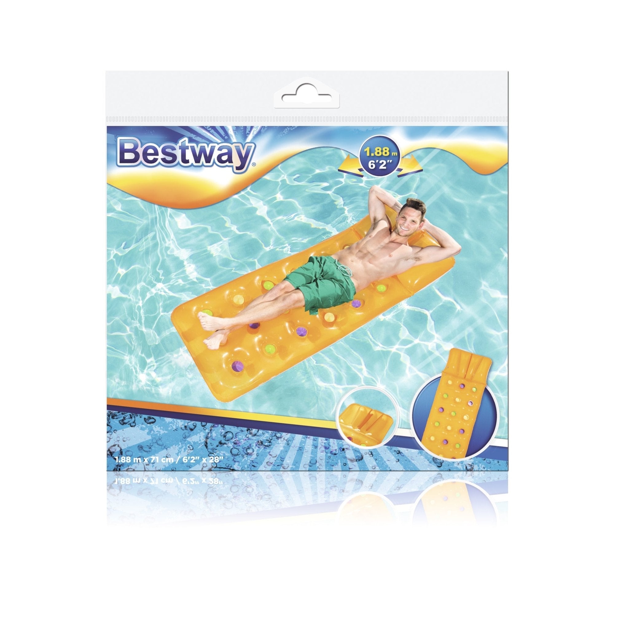Fashion Luchtmatras 188cm x 71cm - Oranje - Azzura Pool