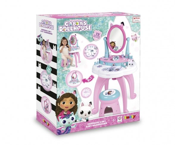 Gabby's Poppenhuis 2in1 Kaptafel met Kruk - Azzura Pool