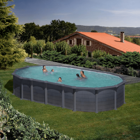 Gre Capri Ovaal Staal Zwembad 730 cm x 375 cm x 132 cm - Azzura Pool