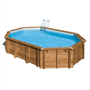 Gre Houten zwembad Avocado ovaal 656 cm x 456 cm x 131 cm - Azzura Pool